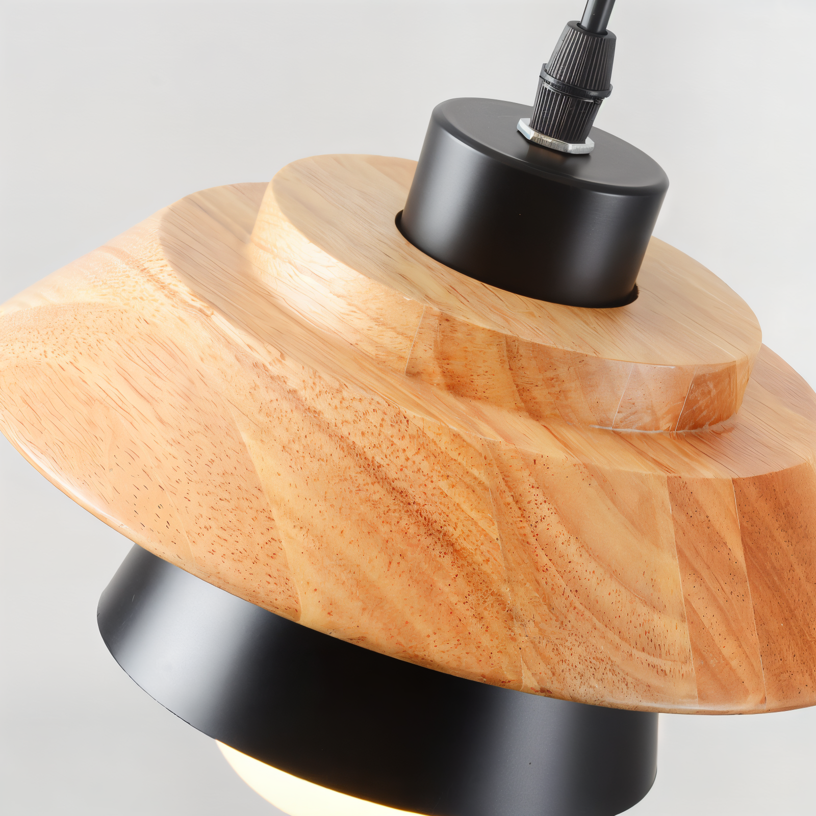 Scandi Pendellampa - Nordiskt trä & metall Macaron LED Hänglampa