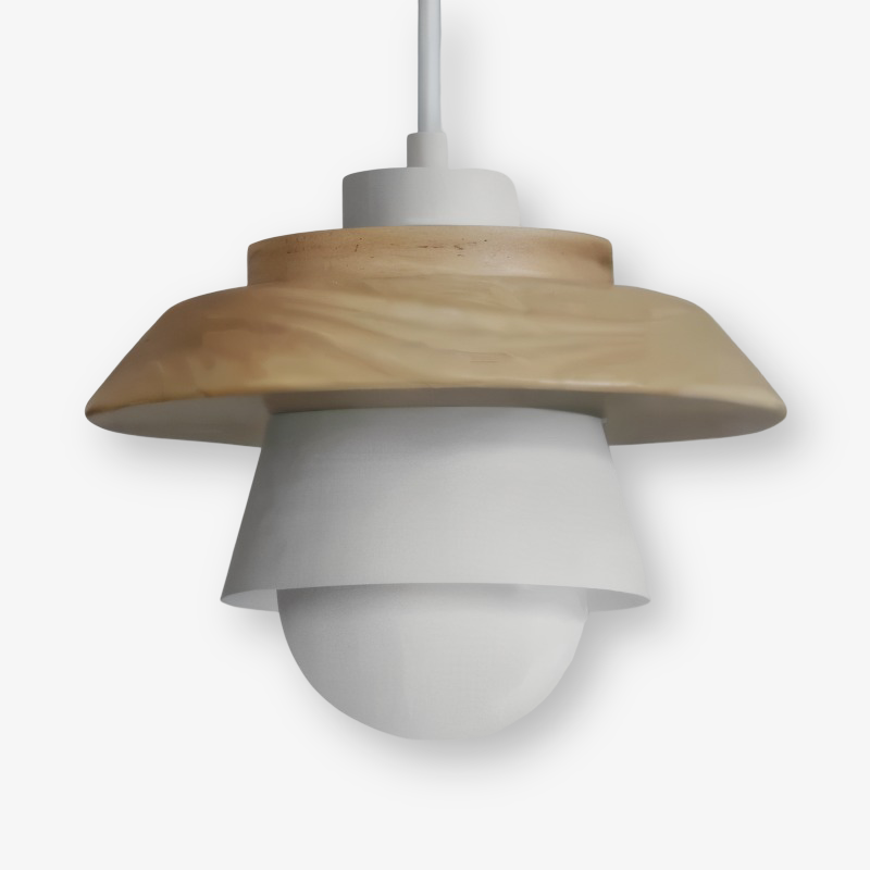 Scandi Pendellampa - Nordiskt trä & metall Macaron LED Hänglampa