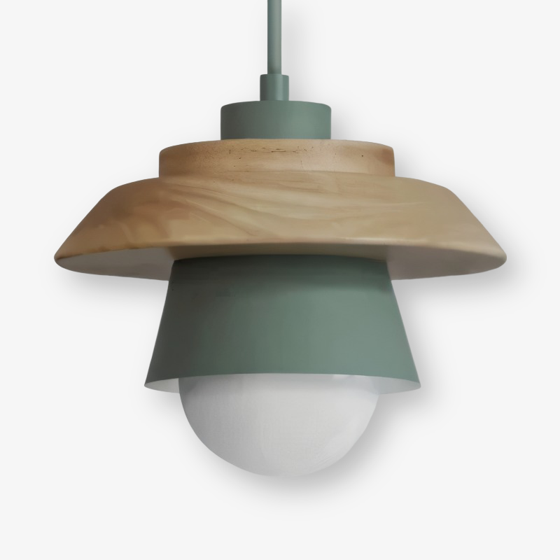 Scandi Pendellampa - Nordiskt trä & metall Macaron LED Hänglampa