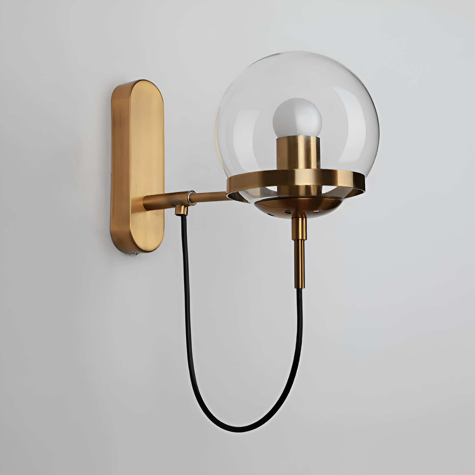 ScandiShine Vägglampa - Globe Glas Vägglampa - Nordisk Vägglampdesign - LED Inomhus Vägglampor