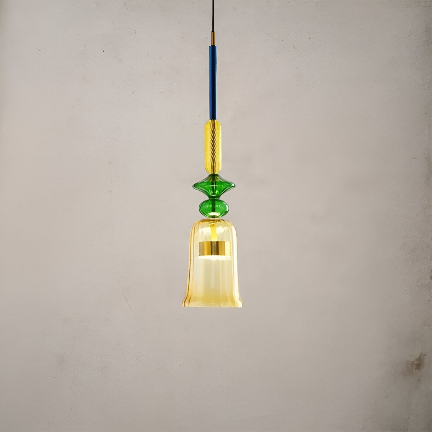SpectraFuse Pendellampa - Flerfärgad Glas Hänglampa - Nordic Macaron Dekorativ Belysning