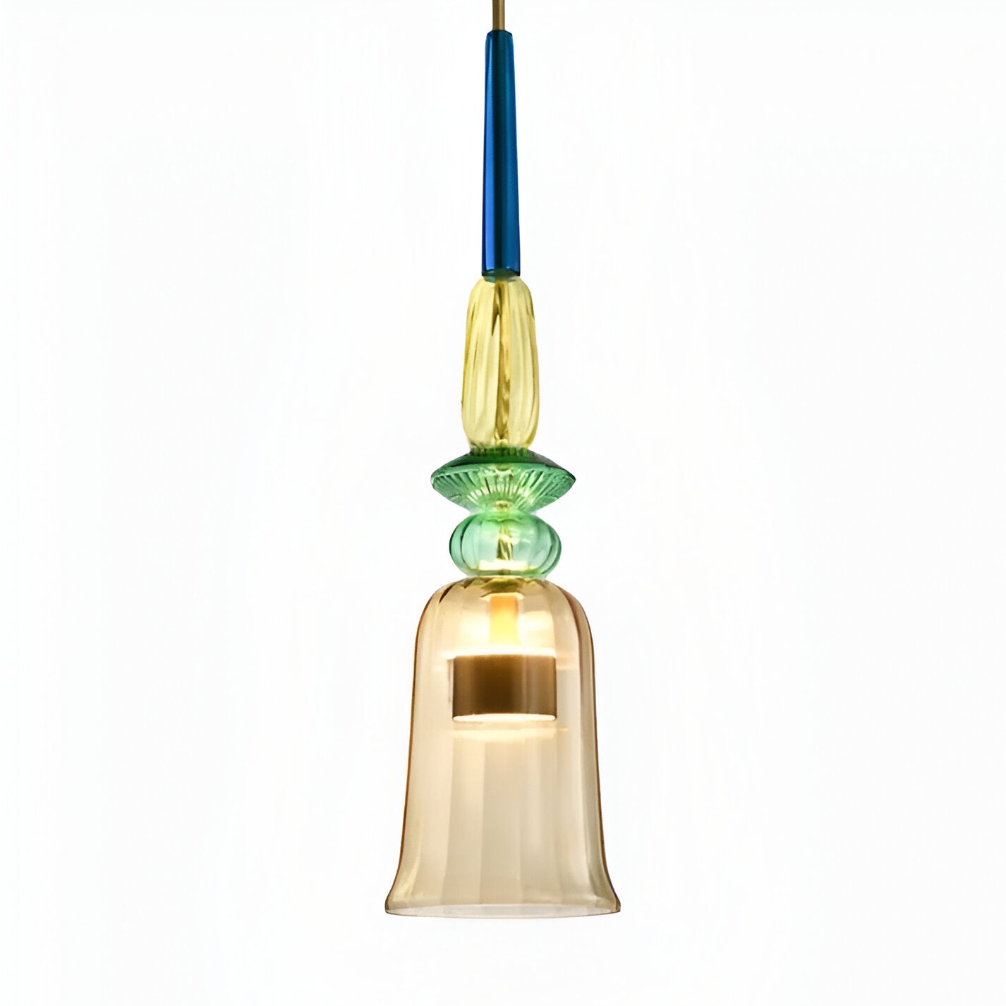 SpectraFuse Pendellampa - Flerfärgad Glas Hänglampa - Nordic Macaron Dekorativ Belysning