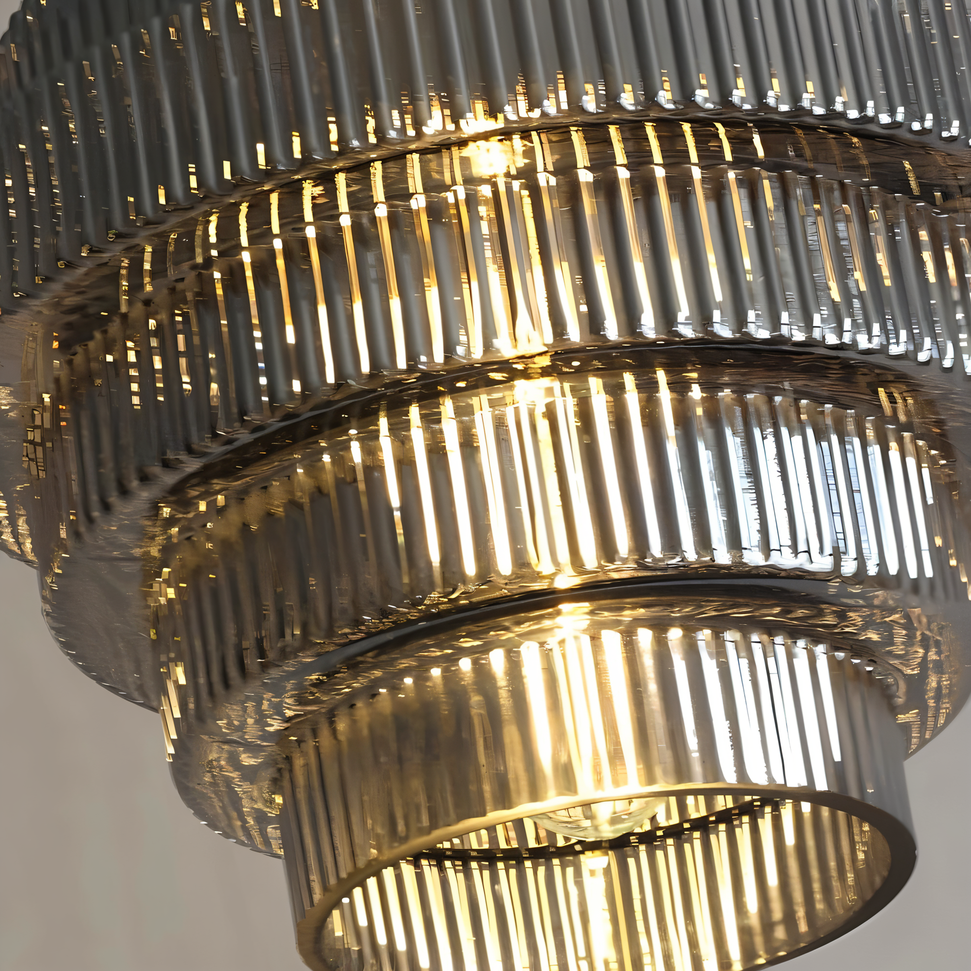 Stunlier Pendellampa - Retro Glas och Messing Hänglampa - Lagerkronlampa för Vardagsrum