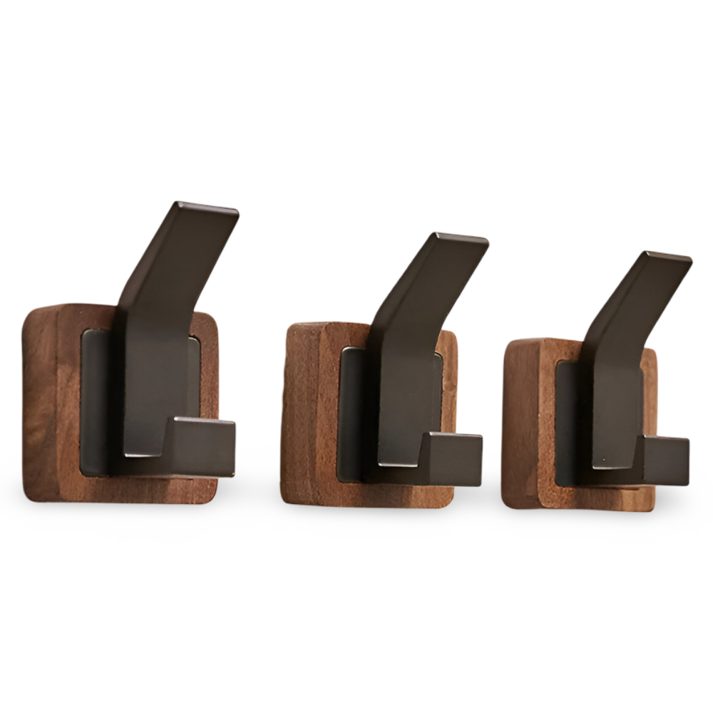 Stiliga Vägggarderober i Valnöt med Mångsidiga Krokar för Effektiv Bostadsorganisation i Varje Rum