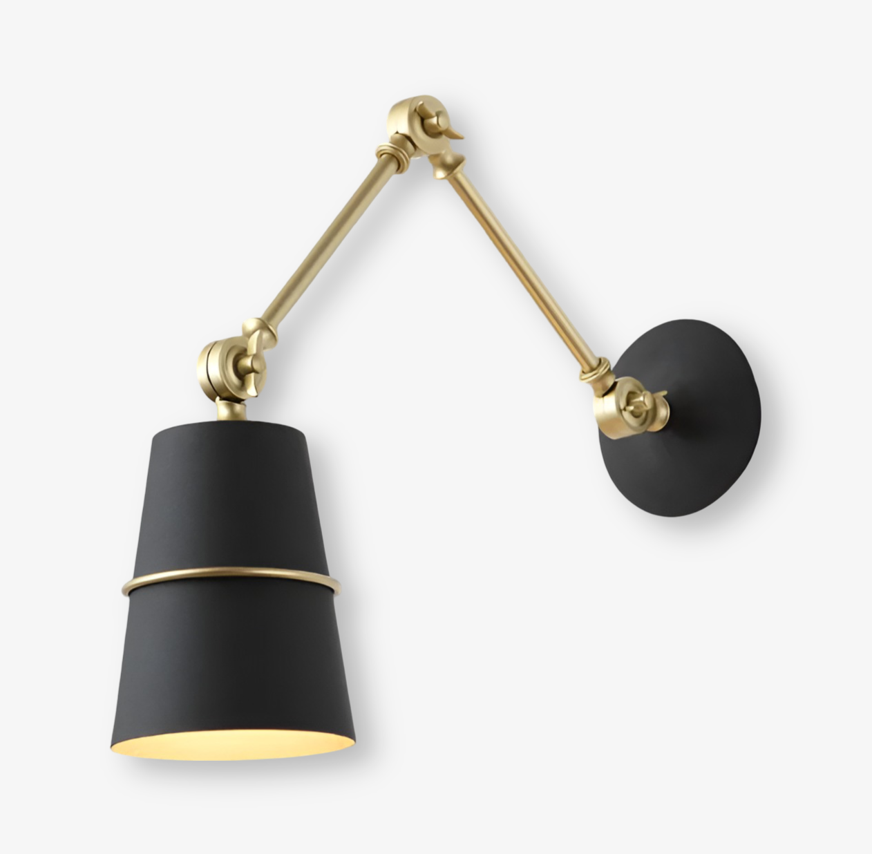 Swing Vägglampa - Svart Vit Retro Vägglampa - Justerbar Långarm Vägglampa Design - Vägglampor LED