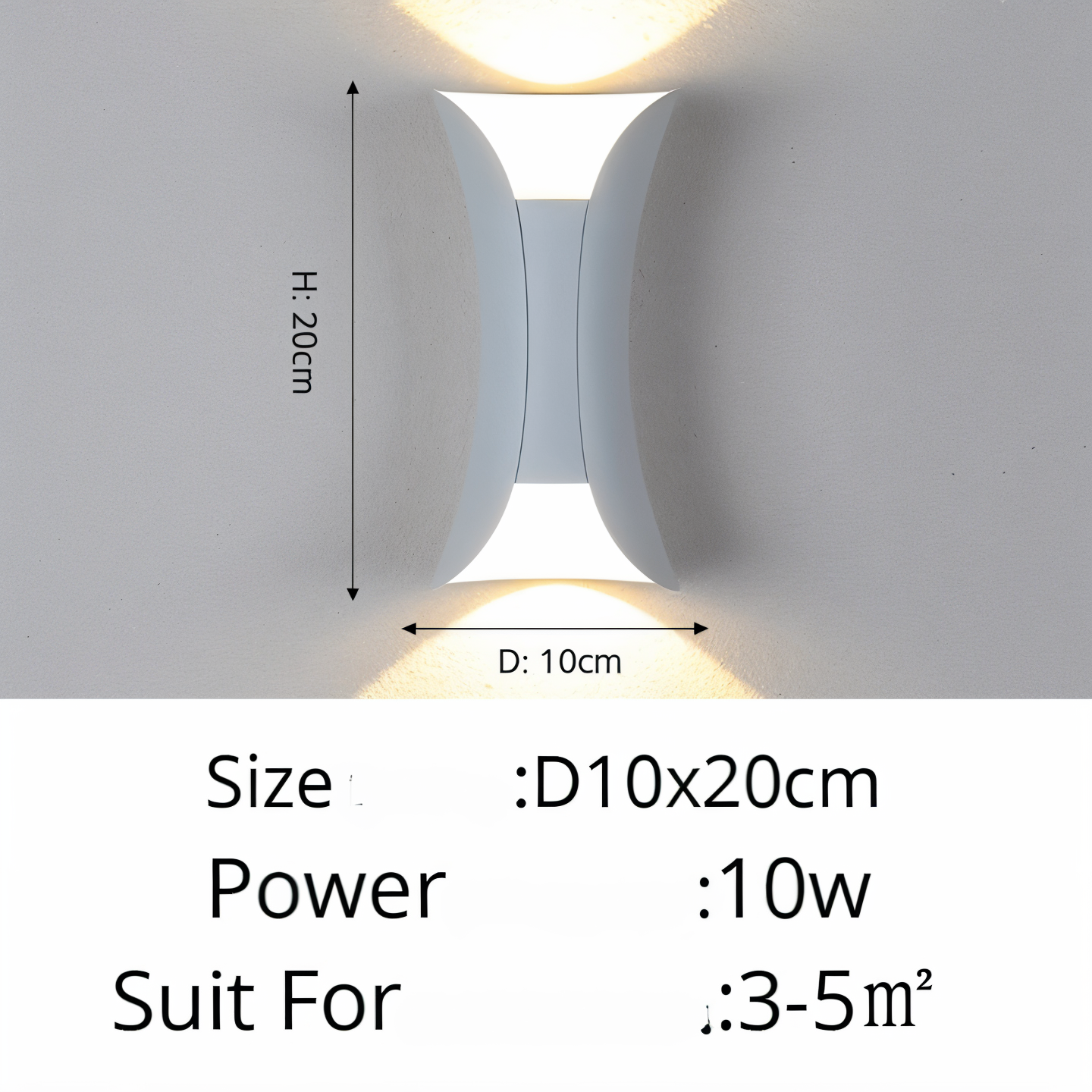 TwinBeam Vägglampa - Dubbelhuvud LED Vägglampa - Svart/Guld Vattentät Utomhuslampa