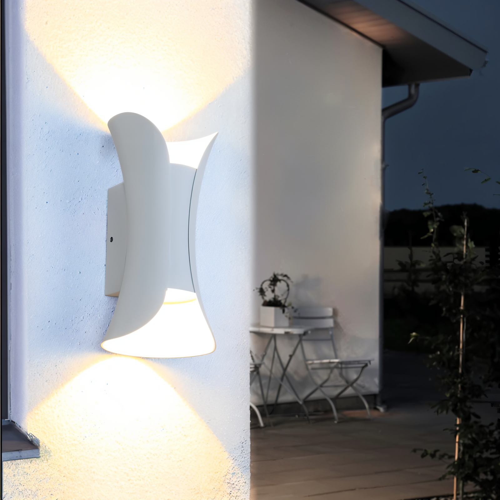 TwinBeam Vägglampa - Dubbelhuvud LED Vägglampa - Svart/Guld Vattentät Utomhuslampa