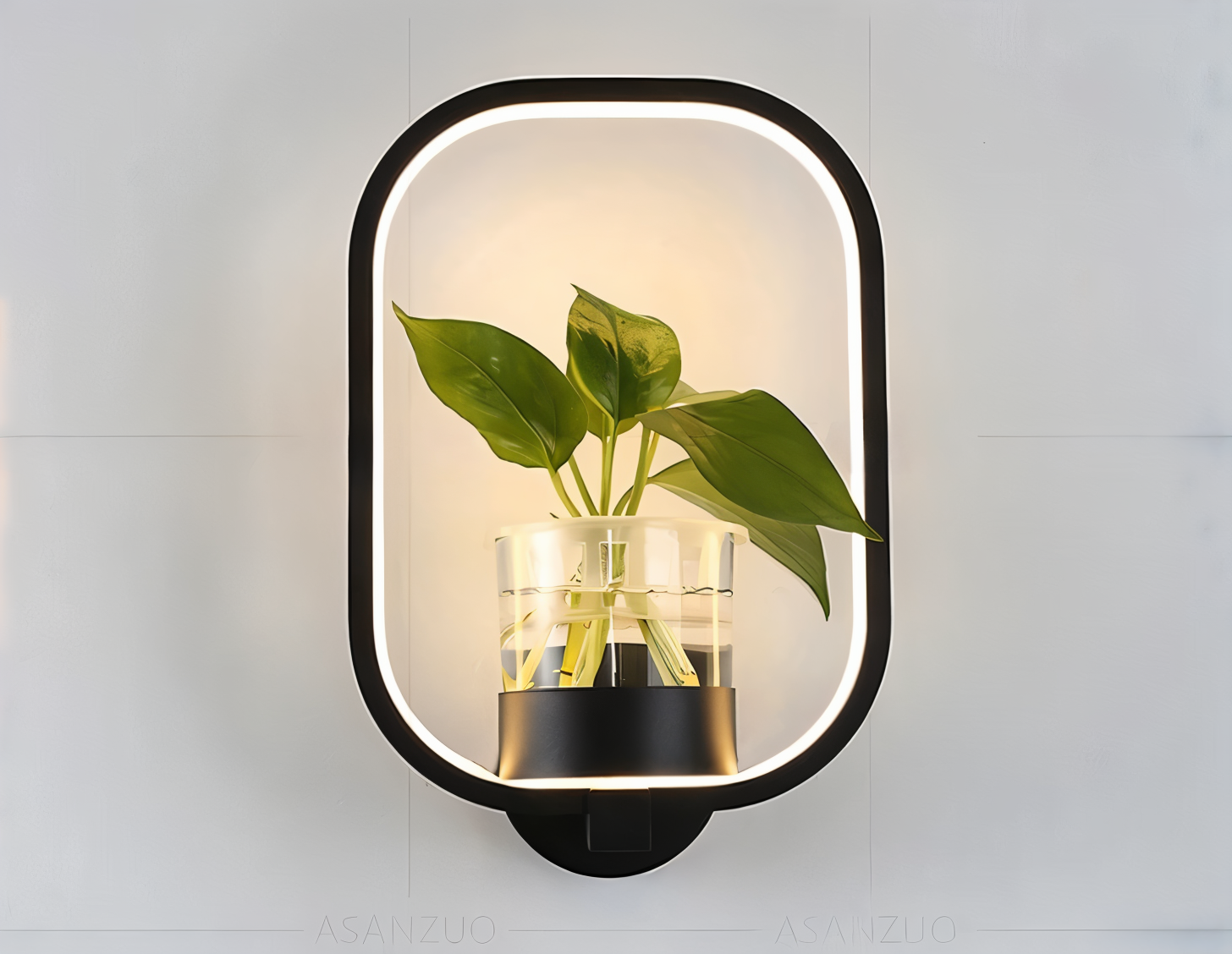 VerdantLume Vägglampa - Minimalistisk Vägglampa med Inbyggd Växthållare - Moderna Vägglampor LED