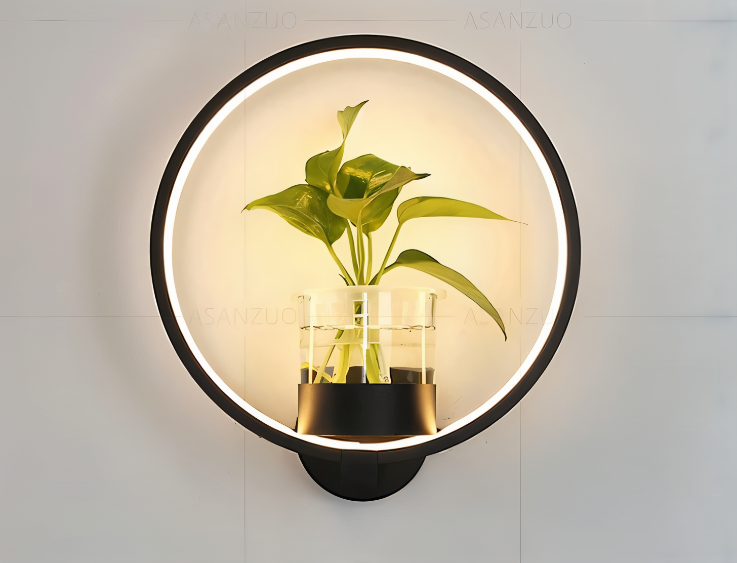 VerdantLume Vägglampa - Minimalistisk Vägglampa med Inbyggd Växthållare - Moderna Vägglampor LED