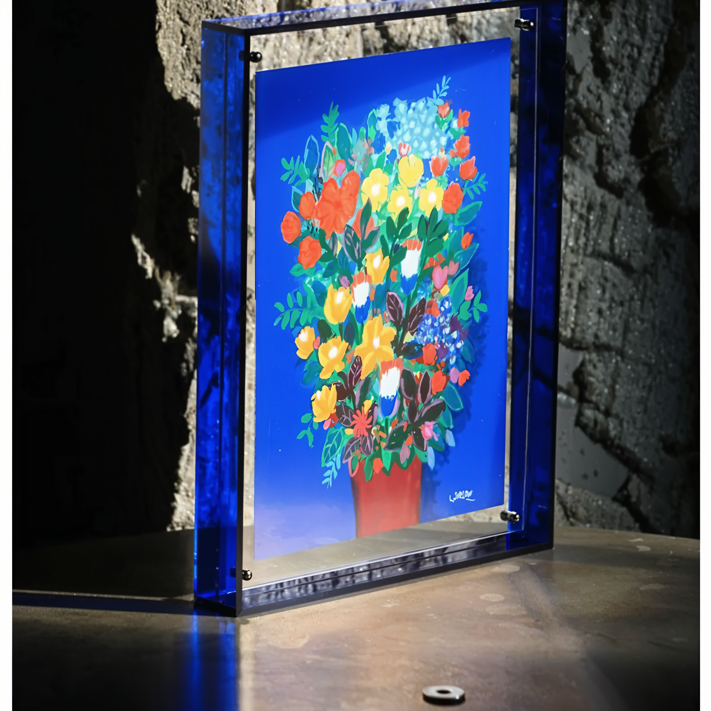 VividAcryl – Neon-Acryl-Fotoram i 80-talsstil