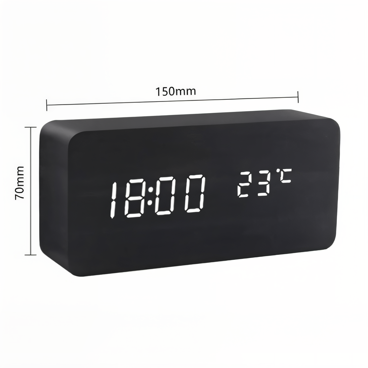 Modern LED-väckarklocka med digital display - Väckarklocka i plast