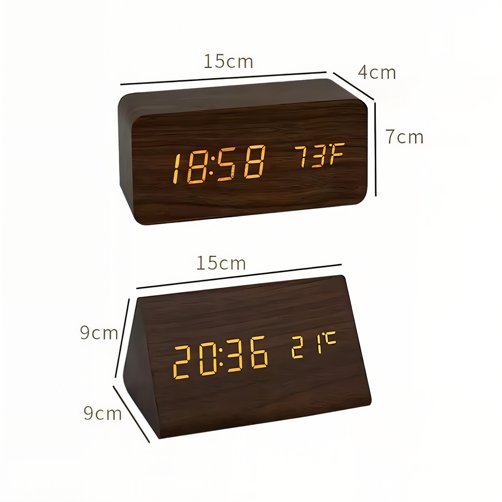 Modern LED-väckarklocka med digital display - Väckarklocka i plast