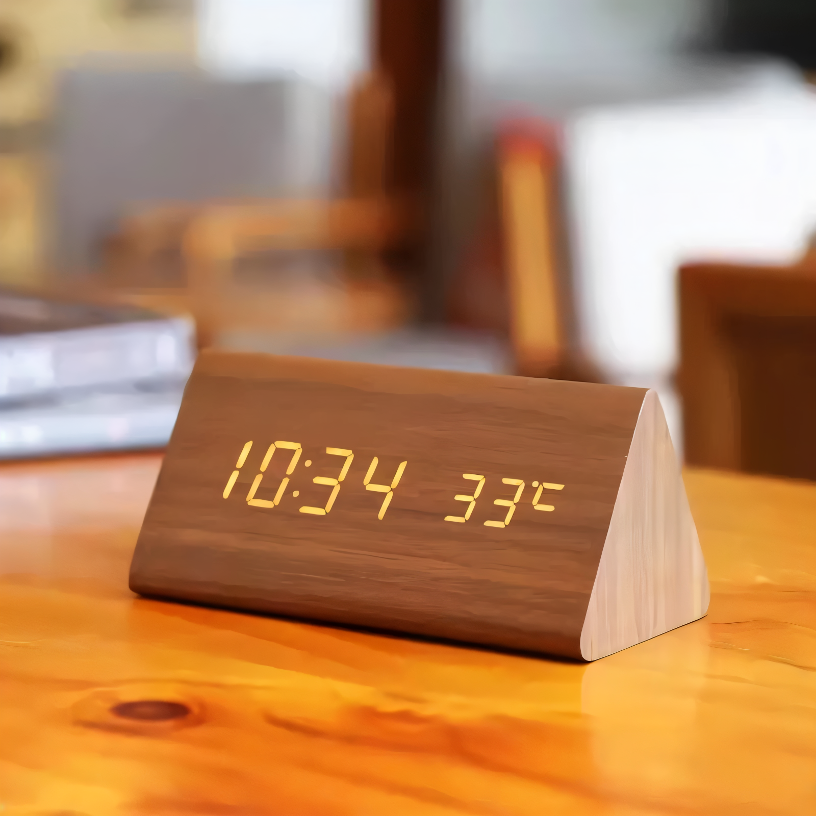 Modern LED-väckarklocka med digital display - Väckarklocka i plast