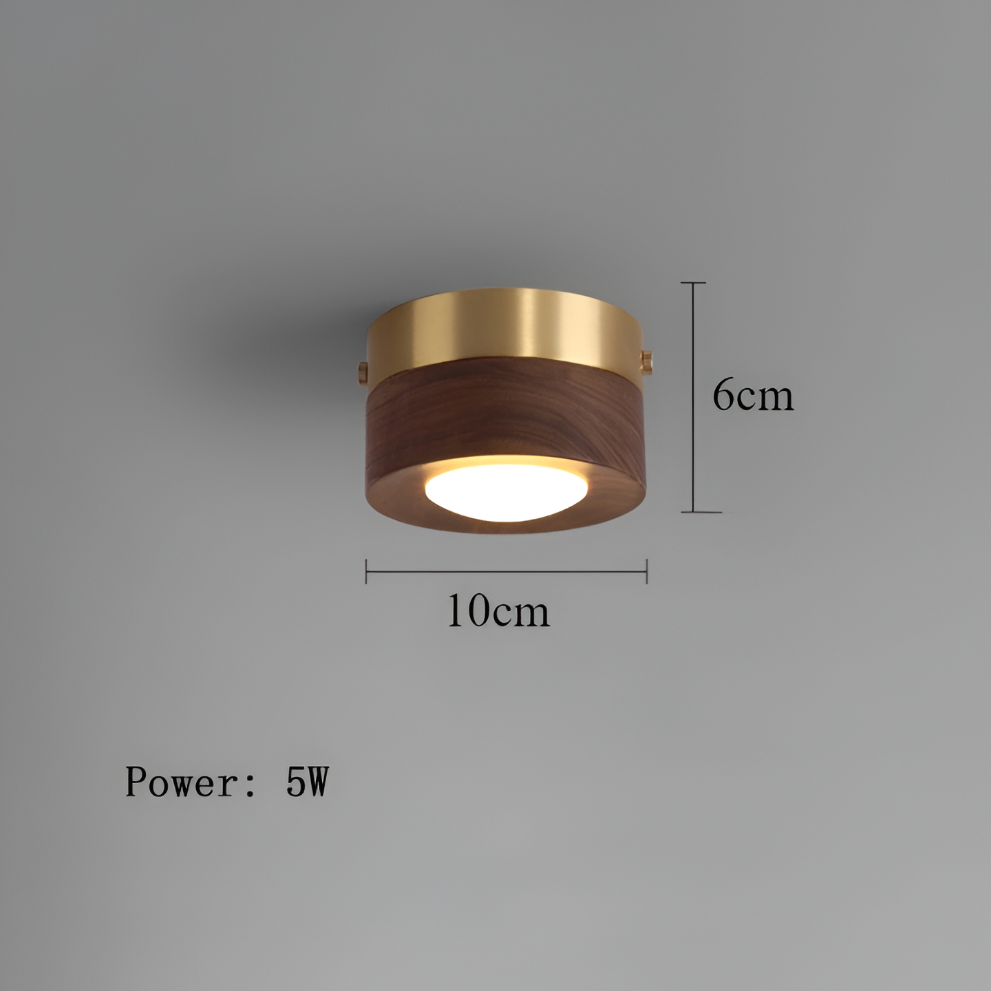 WoodSpot Taklampa - Valnöt Spotlights - LED Runda Taklampa