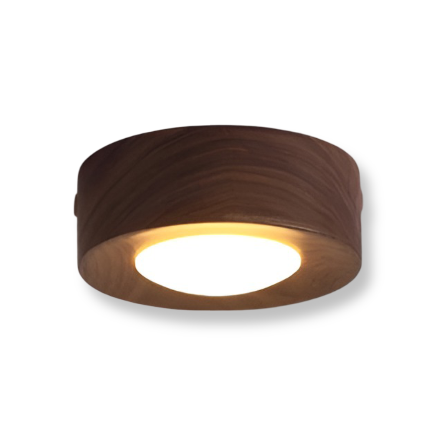 WoodSpot Taklampa - Valnöt Spotlights - LED Runda Taklampa