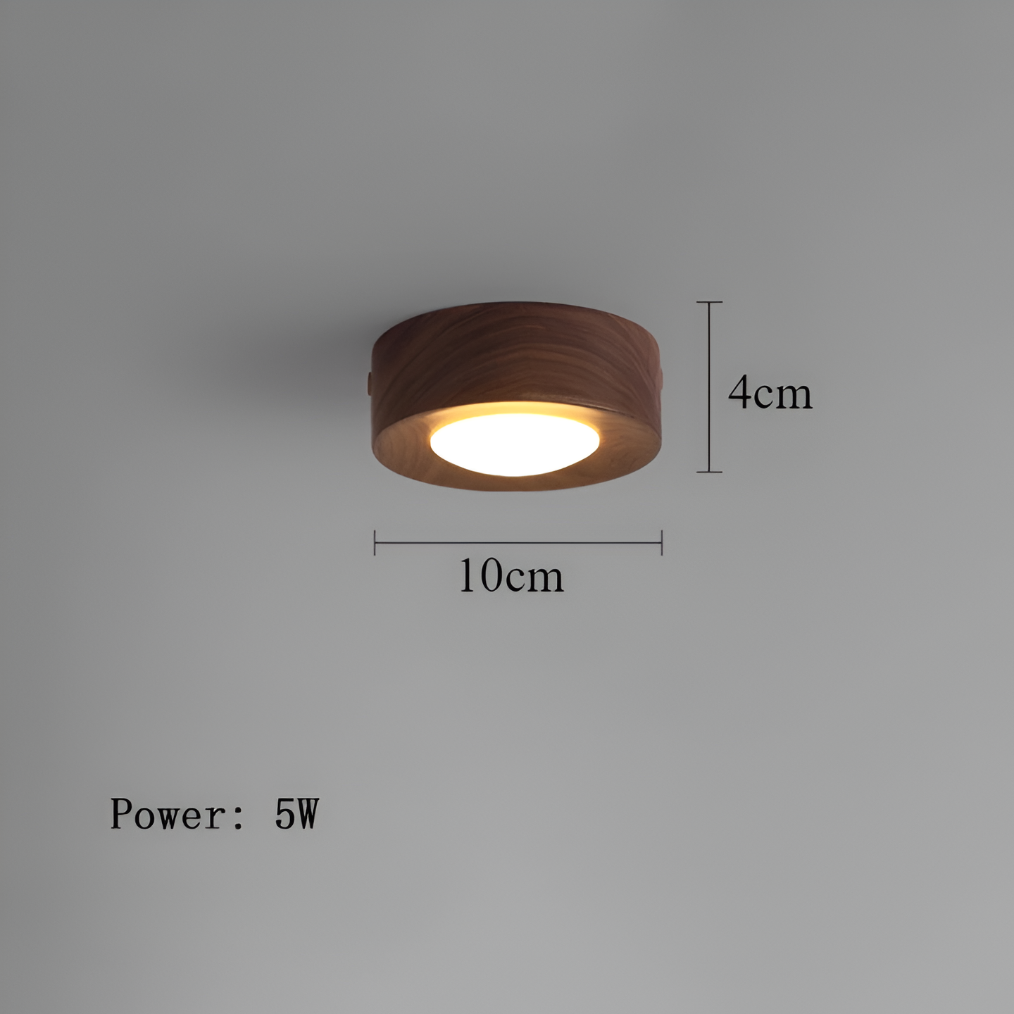 WoodSpot Taklampa - Valnöt Spotlights - LED Runda Taklampa