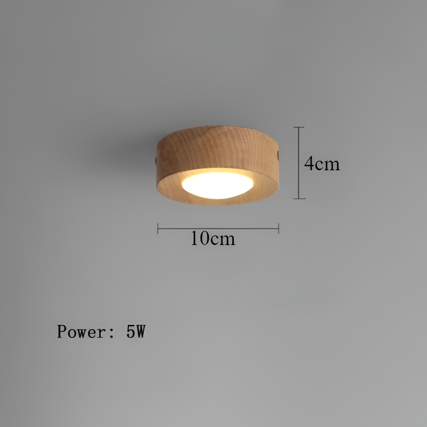 WoodSpot Taklampa - Valnöt Spotlights - LED Runda Taklampa