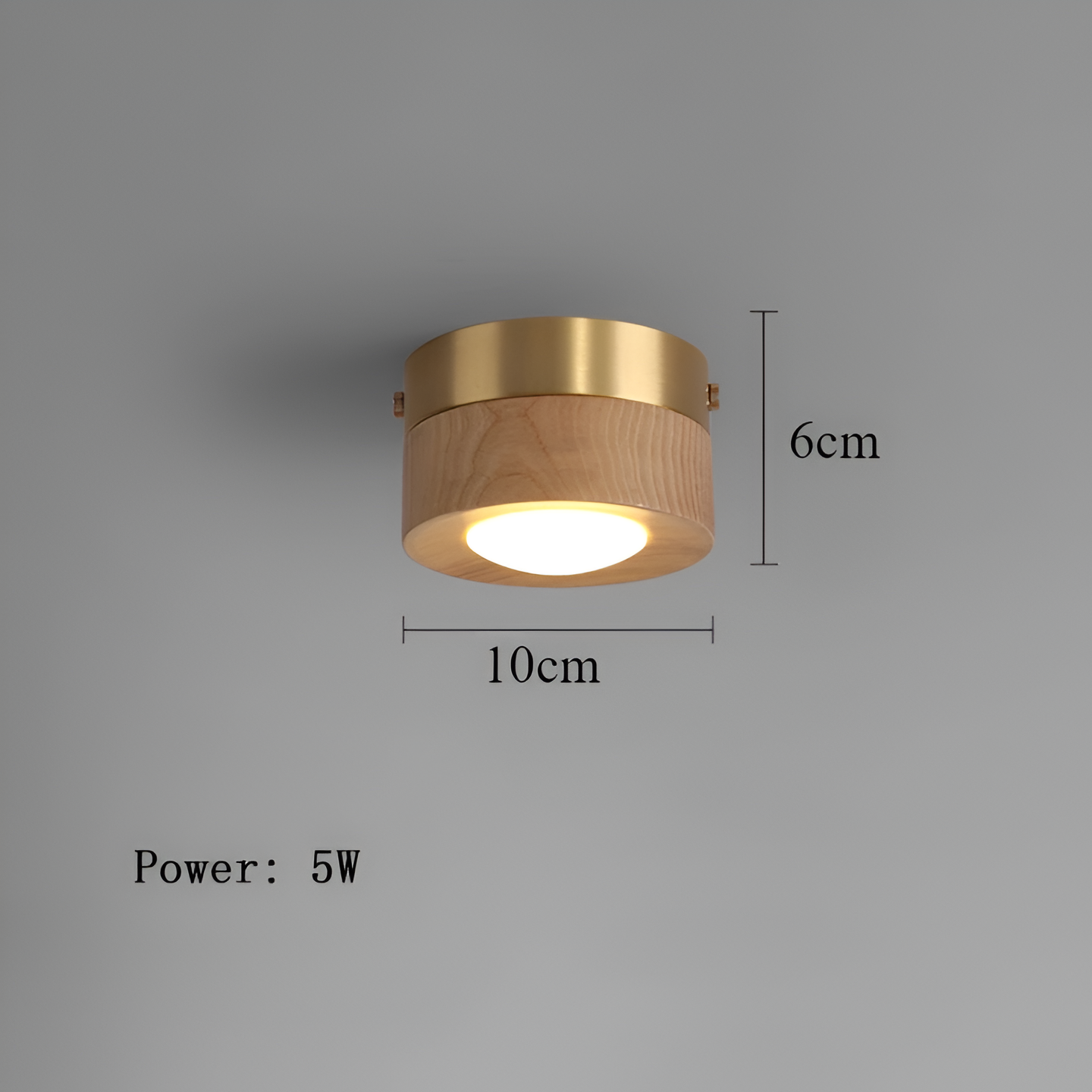 WoodSpot Taklampa - Valnöt Spotlights - LED Runda Taklampa