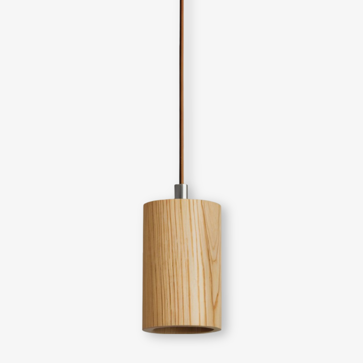 WoodTube Pendellampa -Ash Hängande Cylinderlampa av Akaciaträ