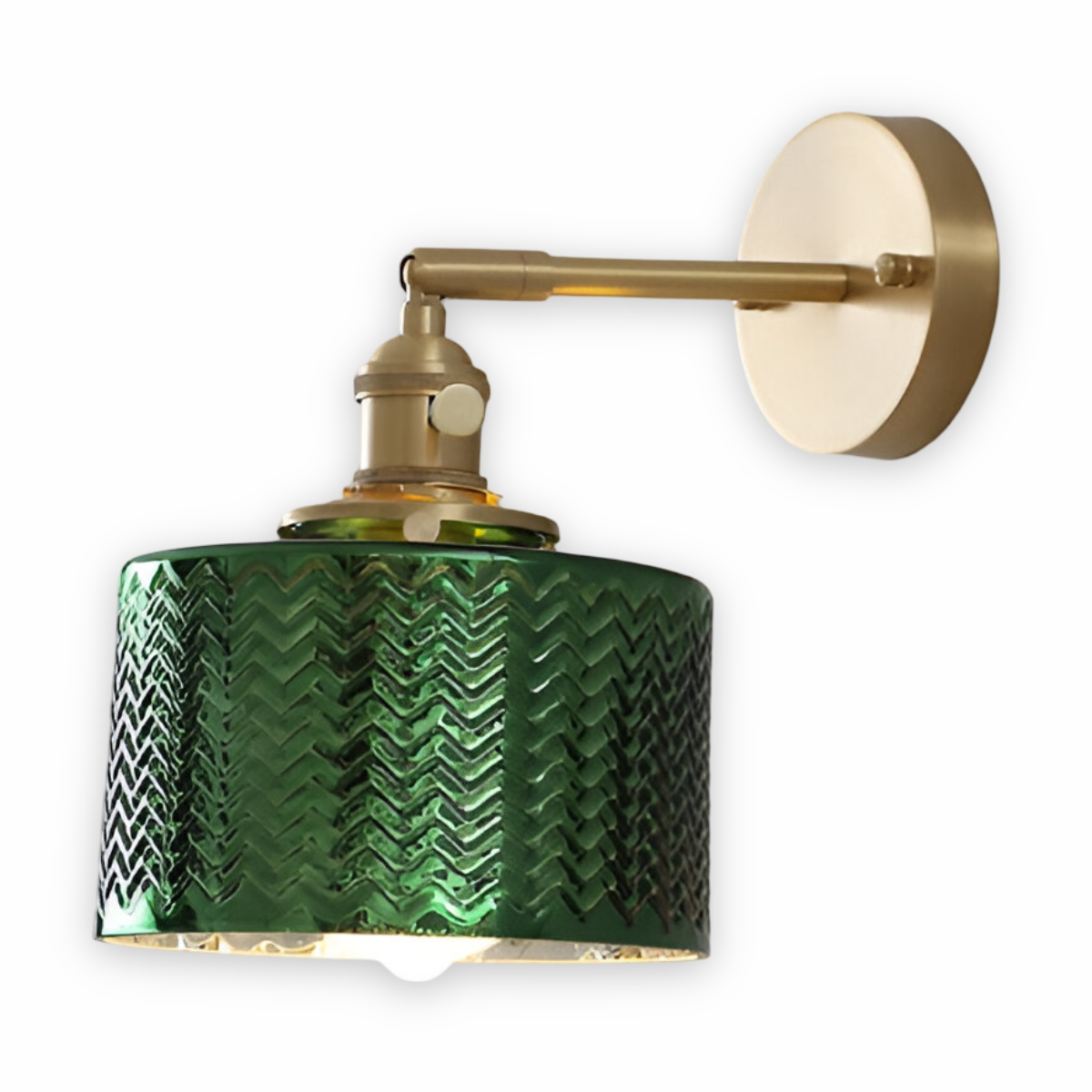 ZiGloss Vägglampa - Nordisk Klar/Grön Våglagd Glas Vägglampa - Justerbara Vägglampor LED
