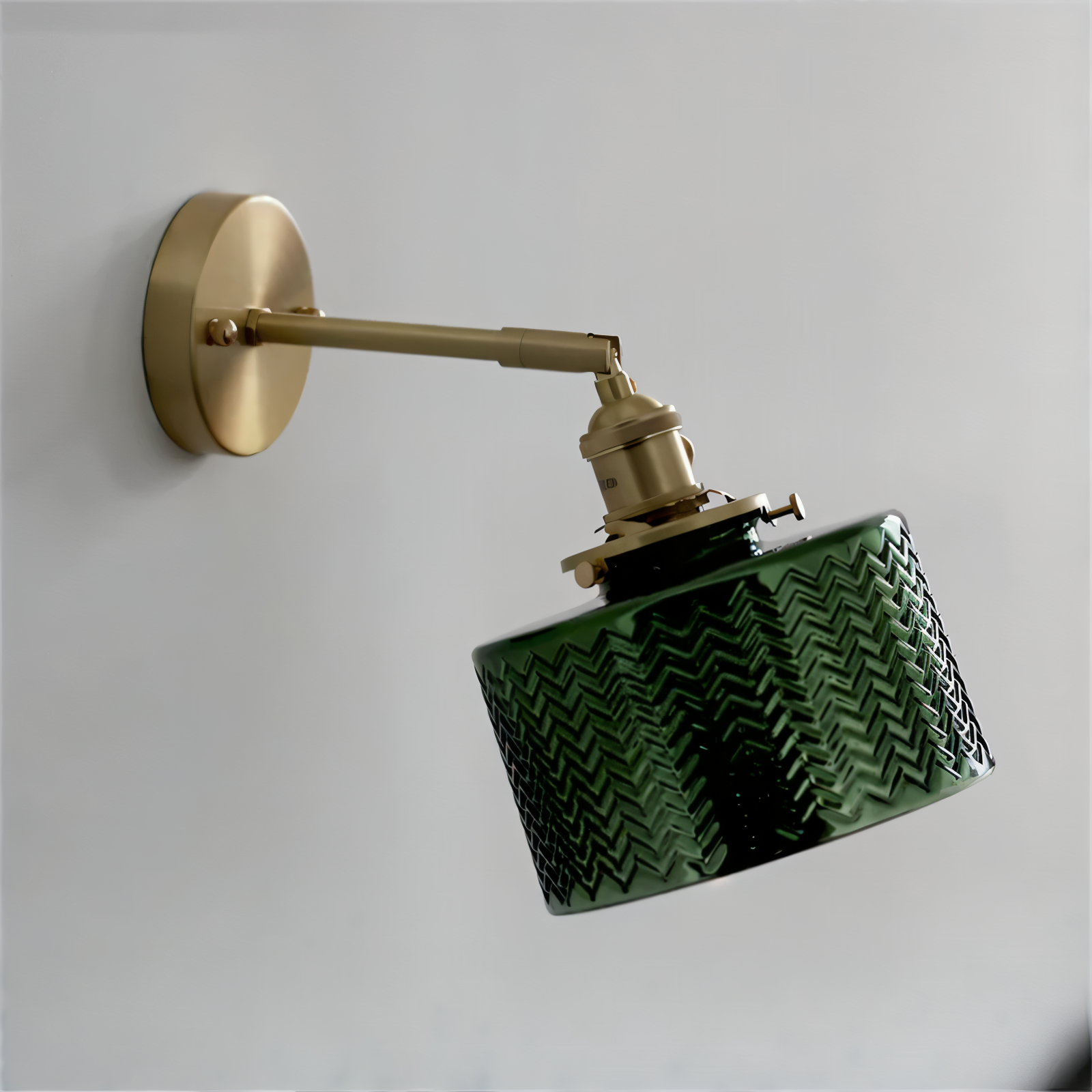 ZiGloss Vägglampa - Nordisk Klar/Grön Våglagd Glas Vägglampa - Justerbara Vägglampor LED