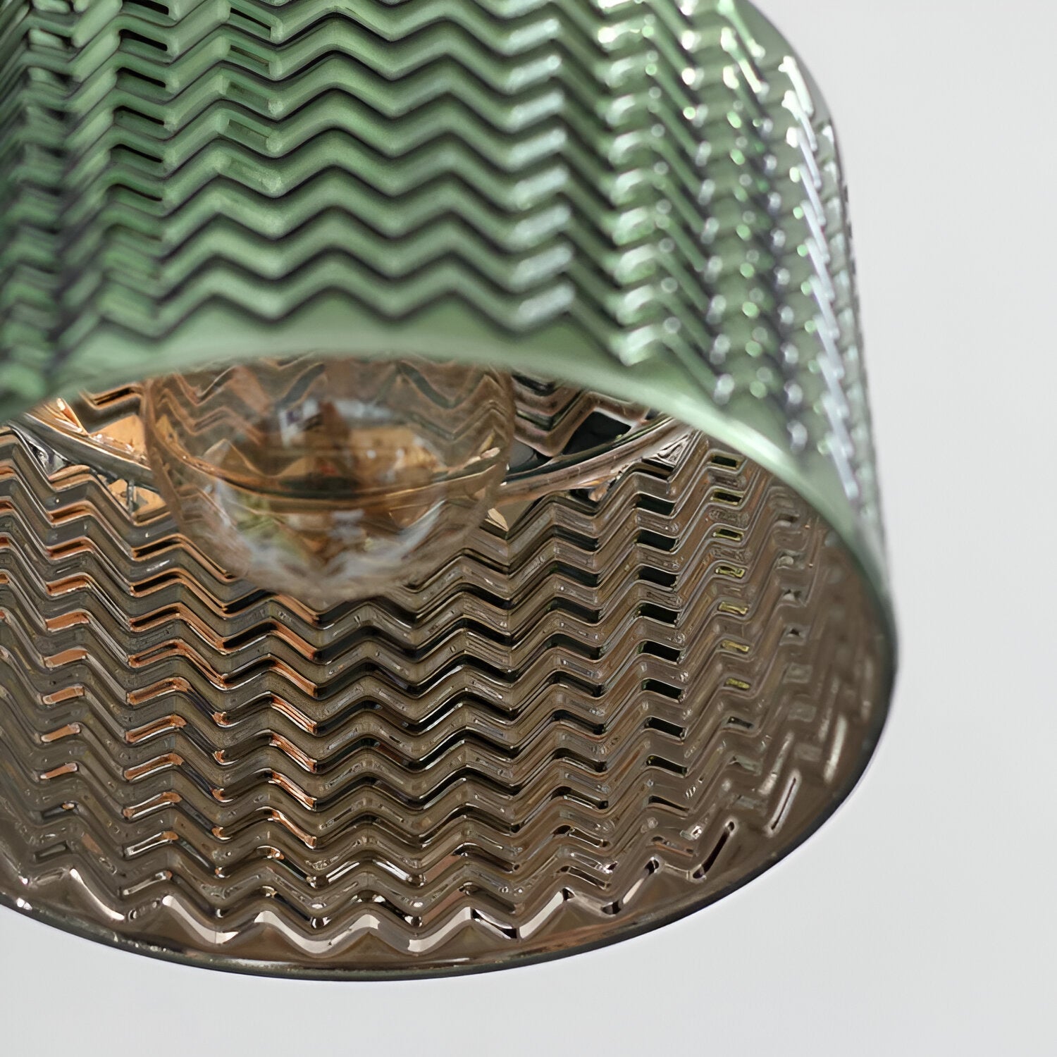 ZiGloss Vägglampa - Nordisk Klar/Grön Våglagd Glas Vägglampa - Justerbara Vägglampor LED
