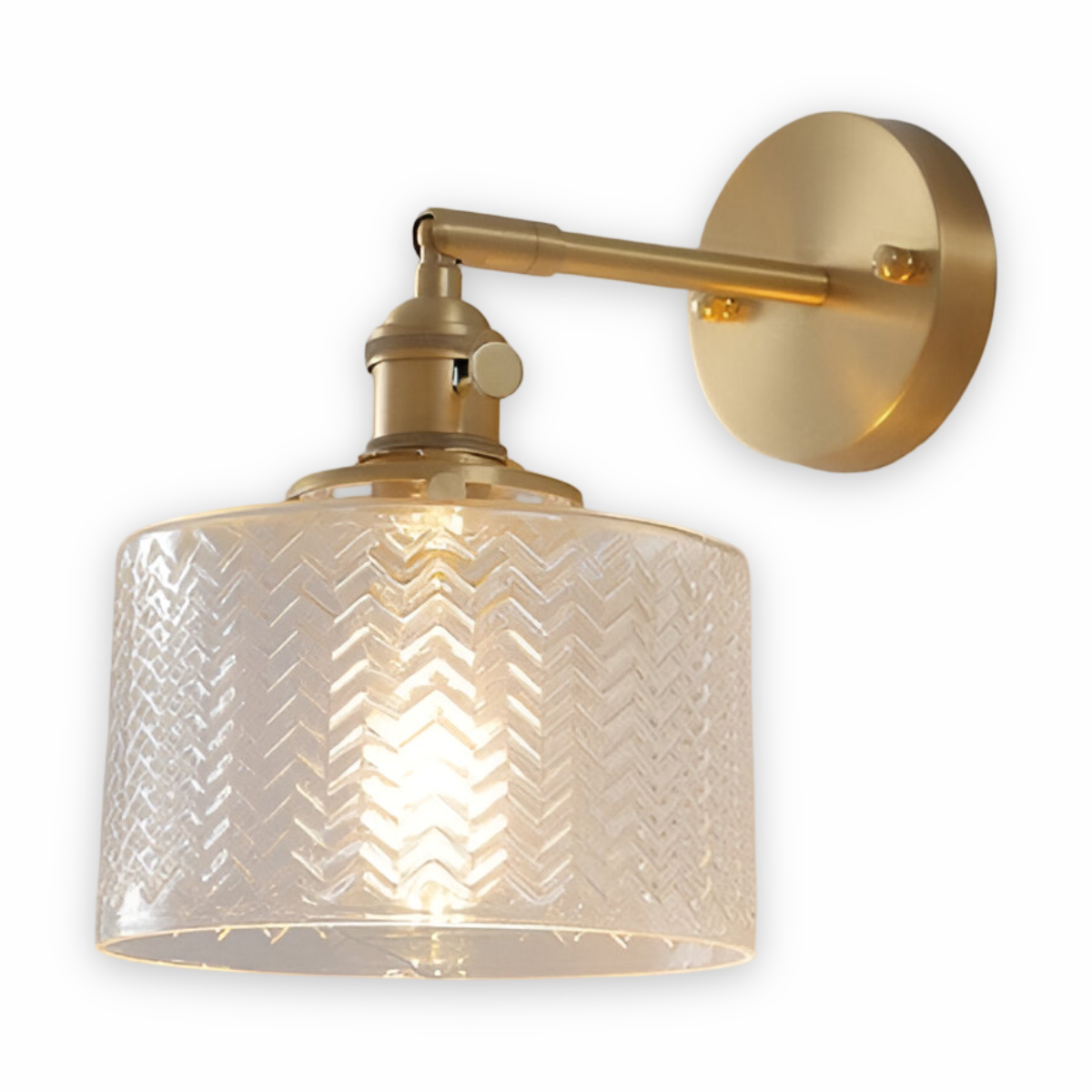 ZiGloss Vägglampa - Nordisk Klar/Grön Våglagd Glas Vägglampa - Justerbara Vägglampor LED
