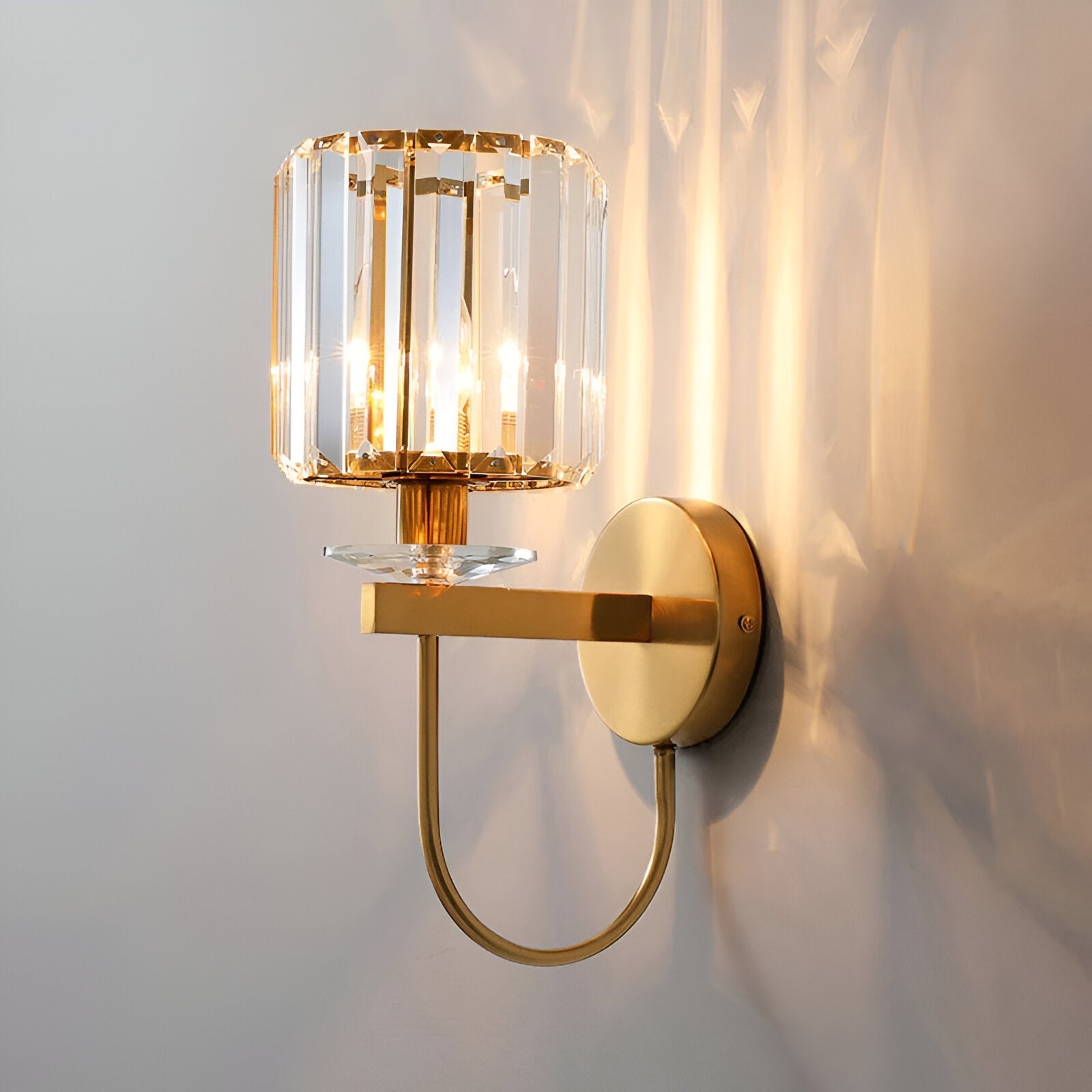 CrysaLux Vägglampa - Vintage Cylindrisk Kristall Vägglampa - Vägglampor LED Inomhus