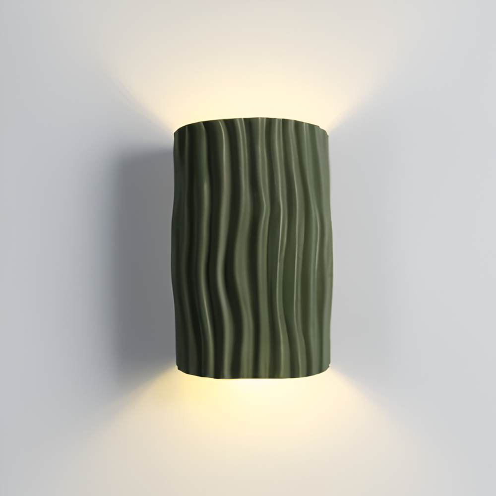 HuePleat Vägglampa - Kurvig Plisserad Resin V ägglampa - Upp- och Nedåtriktade V ägglampor