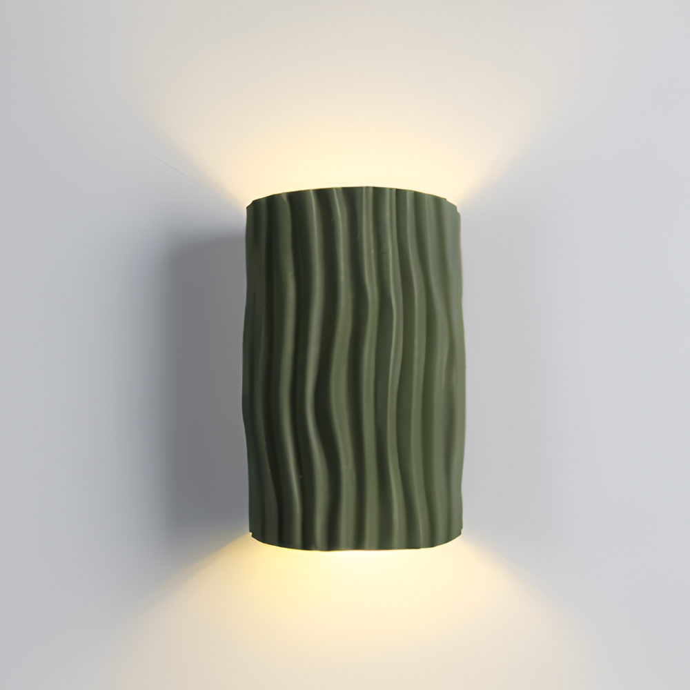HuePleat Vägglampa - Kurvig Plisserad Resin V ägglampa - Upp- och Nedåtriktade V ägglampor