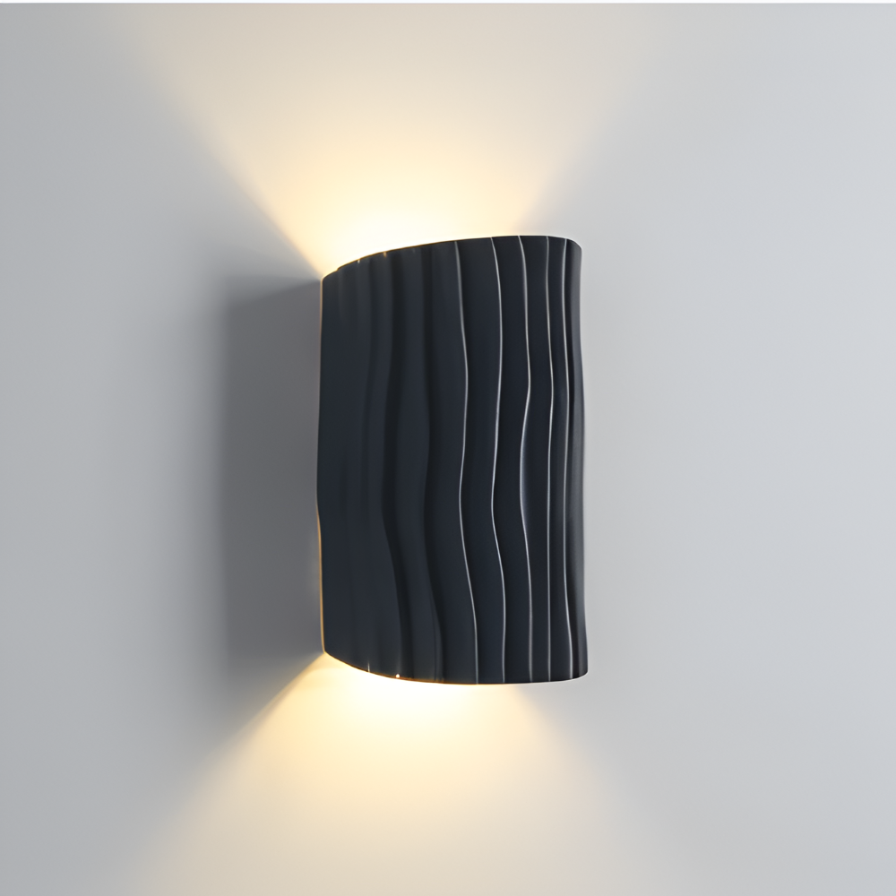 HuePleat Vägglampa - Kurvig Plisserad Resin V ägglampa - Upp- och Nedåtriktade V ägglampor