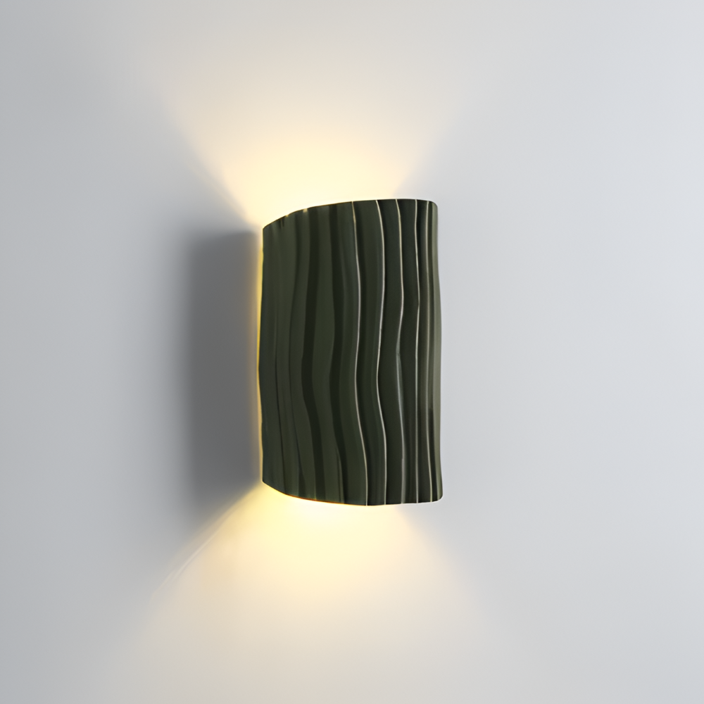 HuePleat Vägglampa - Kurvig Plisserad Resin V ägglampa - Upp- och Nedåtriktade V ägglampor