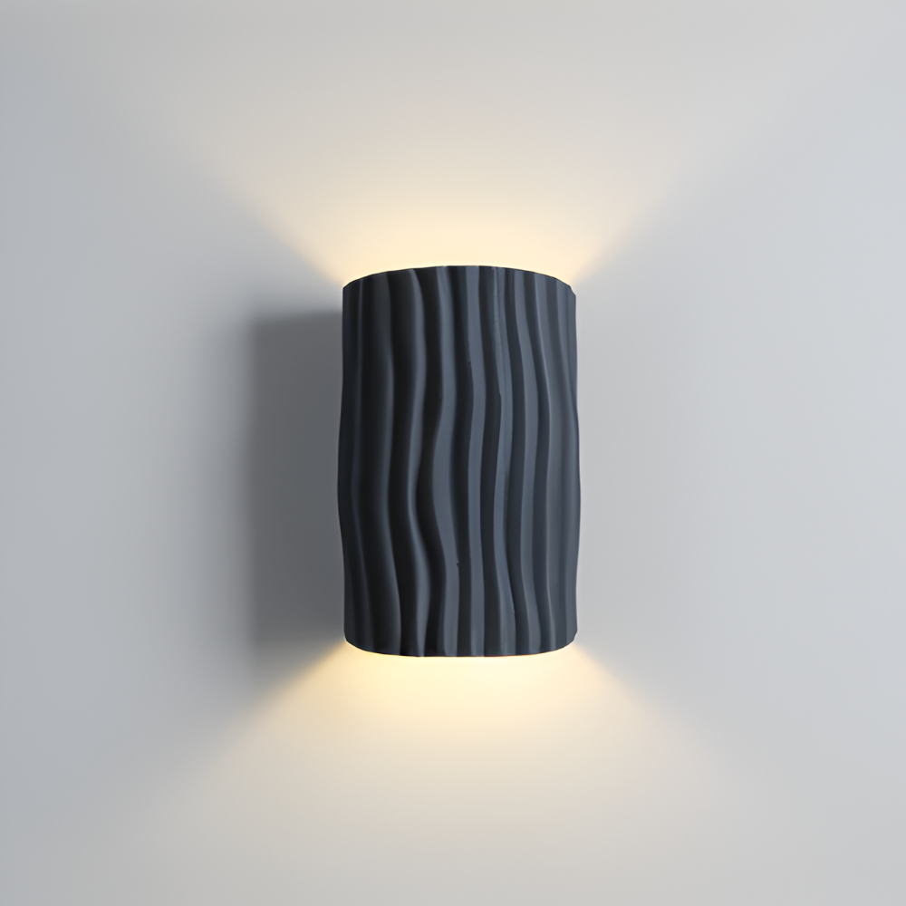 HuePleat Vägglampa - Kurvig Plisserad Resin V ägglampa - Upp- och Nedåtriktade V ägglampor