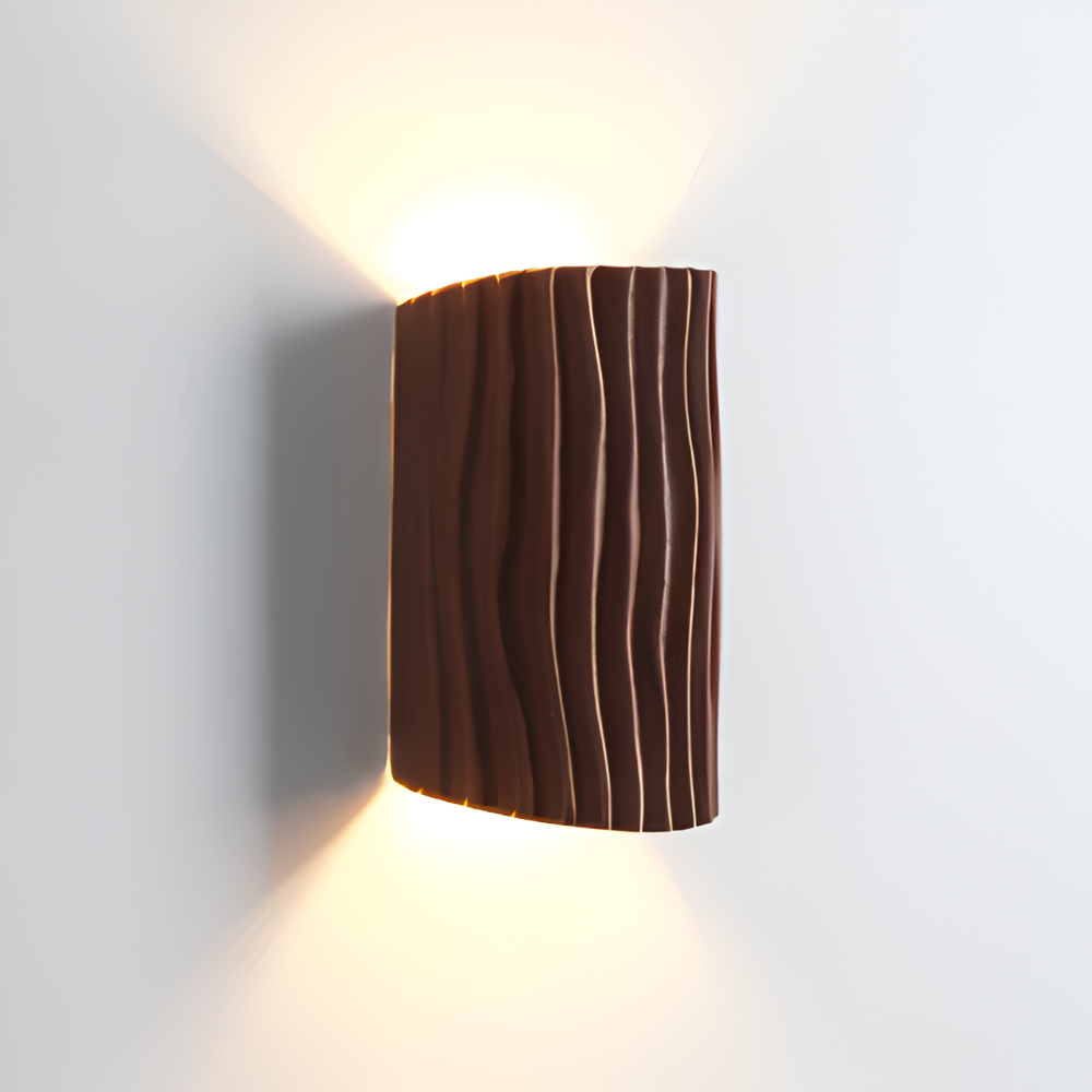 HuePleat Vägglampa - Kurvig Plisserad Resin V ägglampa - Upp- och Nedåtriktade V ägglampor