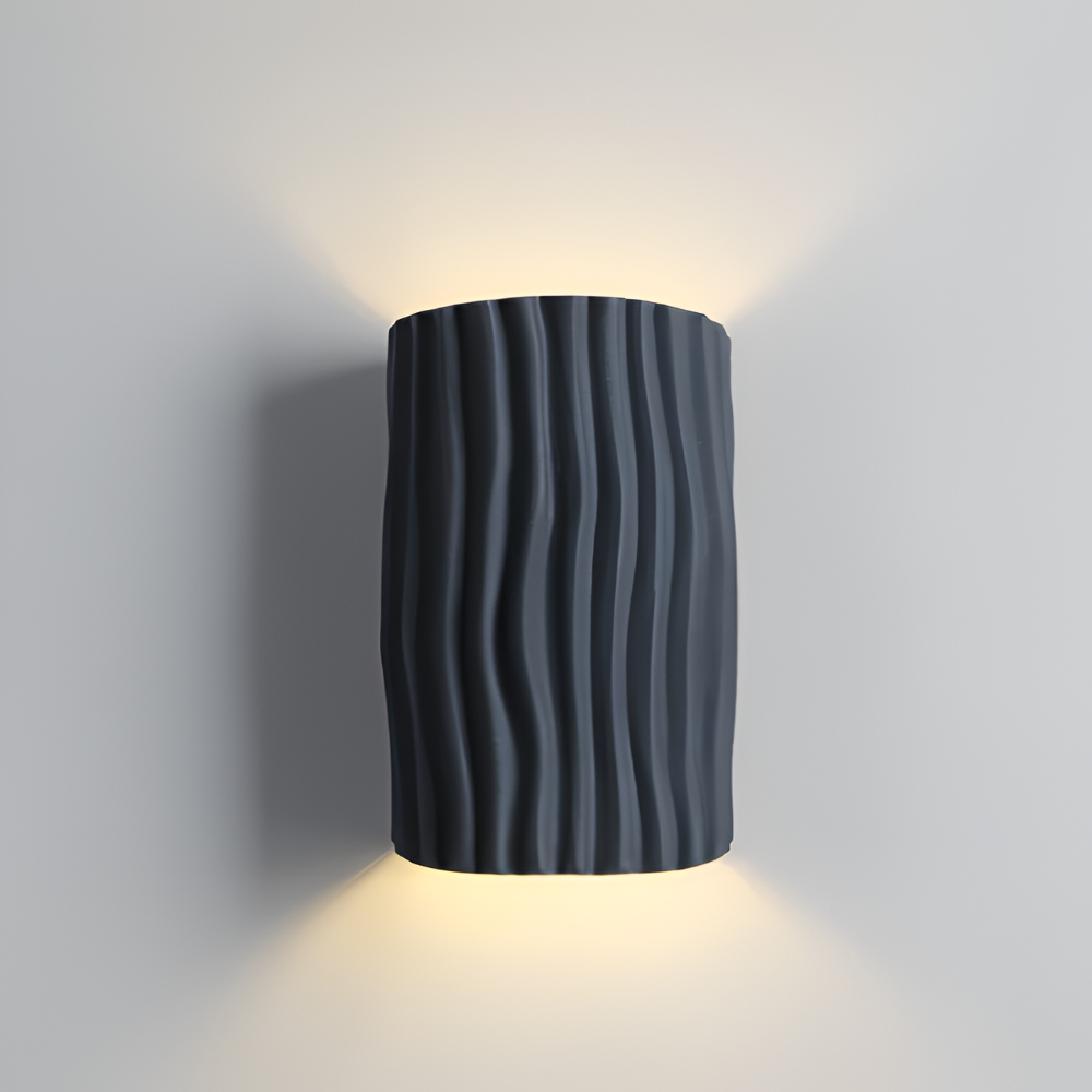 HuePleat Vägglampa - Kurvig Plisserad Resin V ägglampa - Upp- och Nedåtriktade V ägglampor