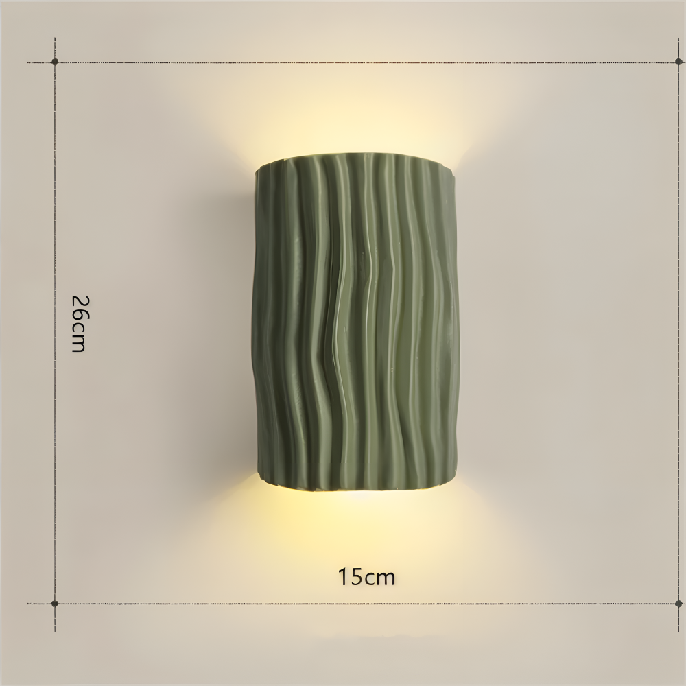 HuePleat Vägglampa - Kurvig Plisserad Resin V ägglampa - Upp- och Nedåtriktade V ägglampor