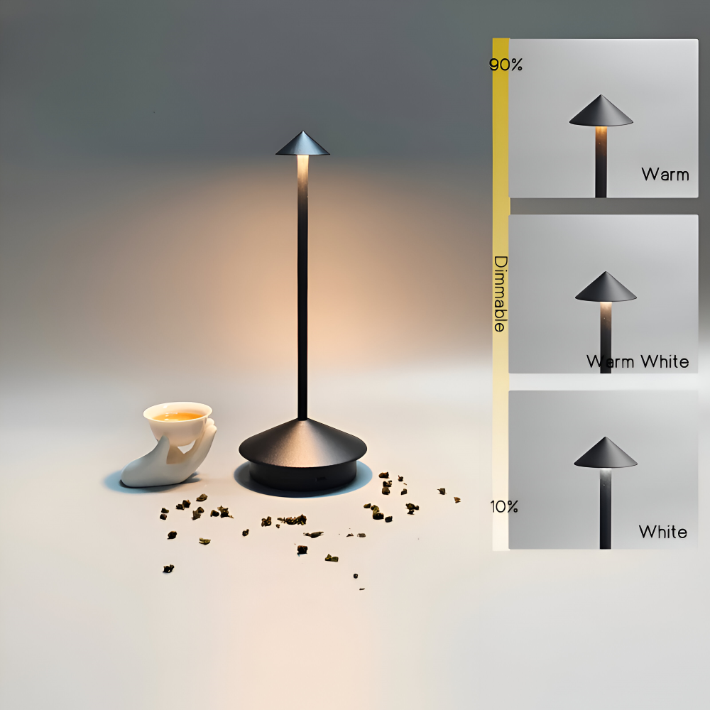 IllumeCone Bordslampa - Trådlös, Dimbar, Vattentålig Skrivbordslampa