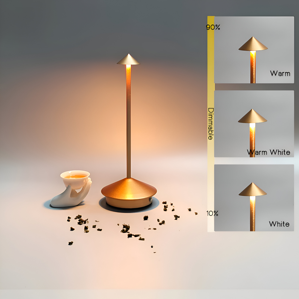 IllumeCone Bordslampa - Trådlös, Dimbar, Vattentålig Skrivbordslampa