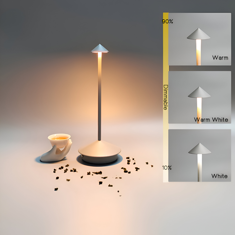IllumeCone Bordslampa - Trådlös, Dimbar, Vattentålig Skrivbordslampa