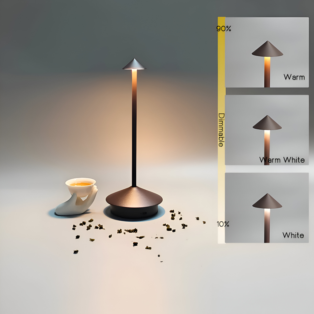 IllumeCone Bordslampa - Trådlös, Dimbar, Vattentålig Skrivbordslampa