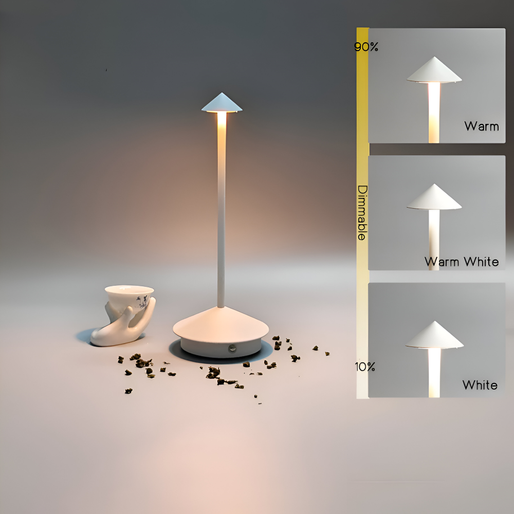 IllumeCone Bordslampa - Trådlös, Dimbar, Vattentålig Skrivbordslampa