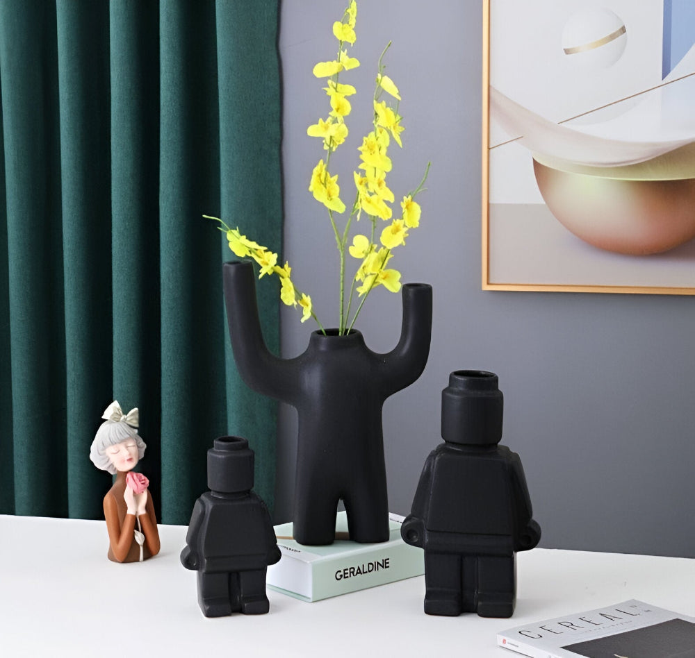 Innovativa Murade Växtkärl i Robotdesign - Dekorativ Lego Ornament för Inomhus- och Utomhusbruk