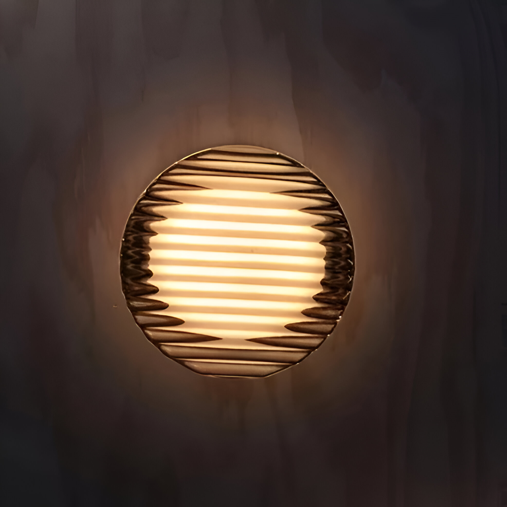 Jelly Gleam Ribbed - Minimalistiska Krispiga Vägglampor - Bärnsten Vit Rund Vägglampa