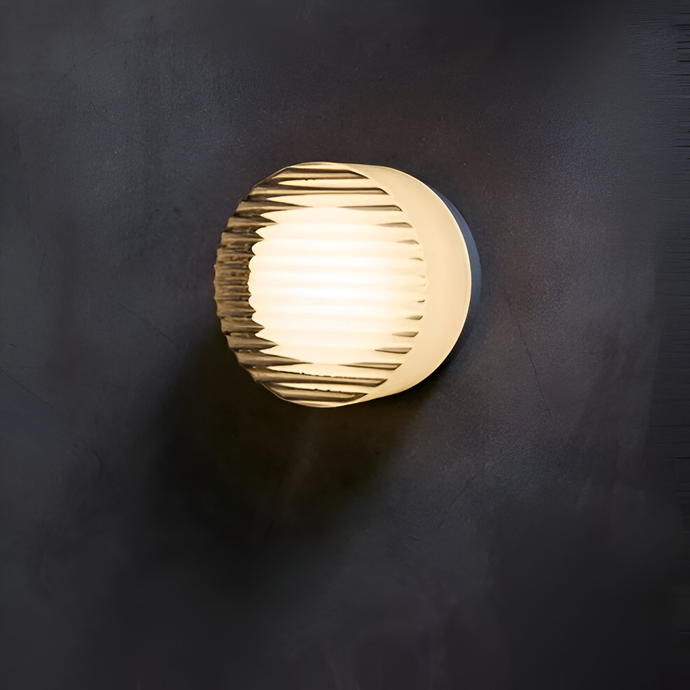 Jelly Gleam Ribbed - Minimalistiska Krispiga Vägglampor - Bärnsten Vit Rund Vägglampa