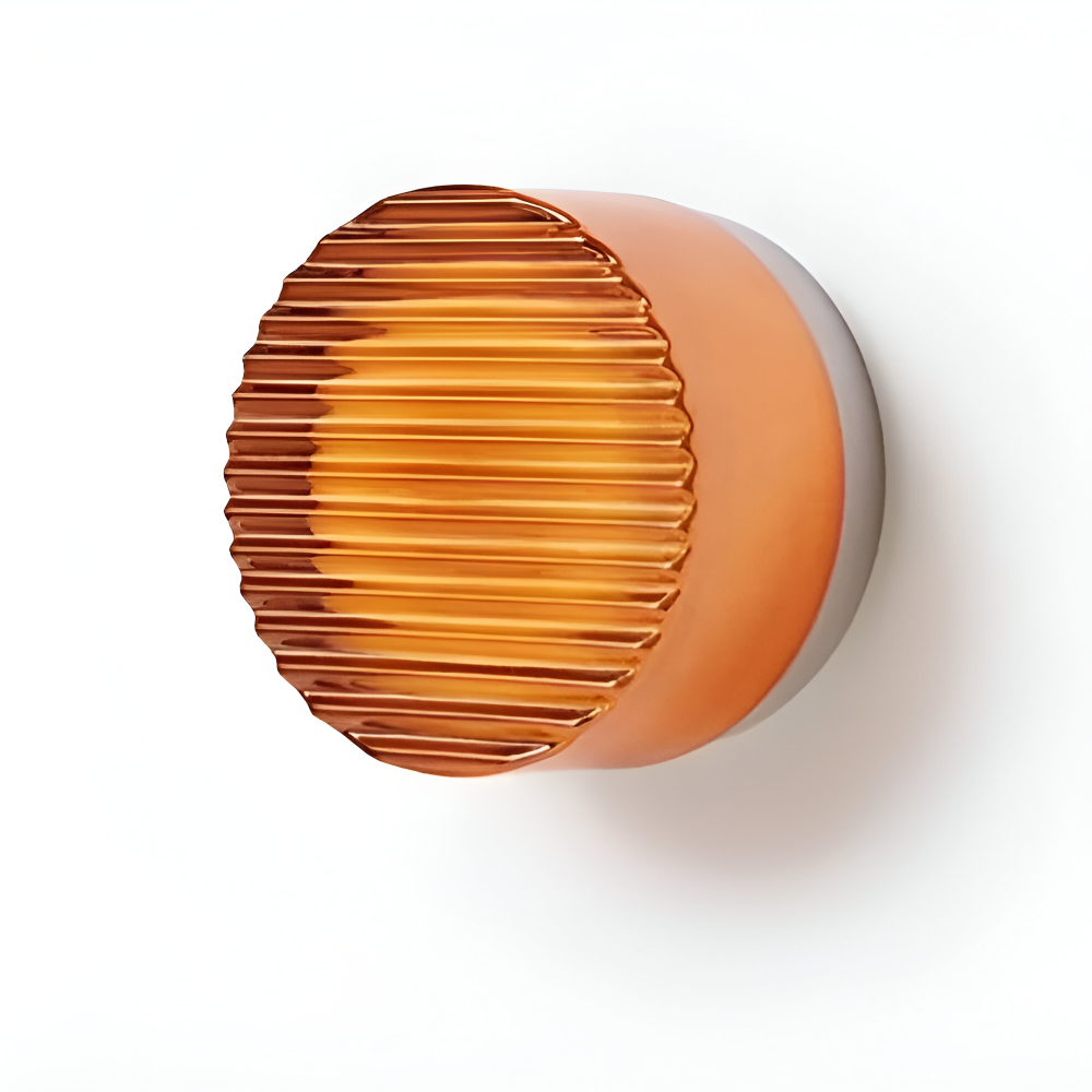 Jelly Gleam Ribbed - Minimalistiska Krispiga Vägglampor - Bärnsten Vit Rund Vägglampa