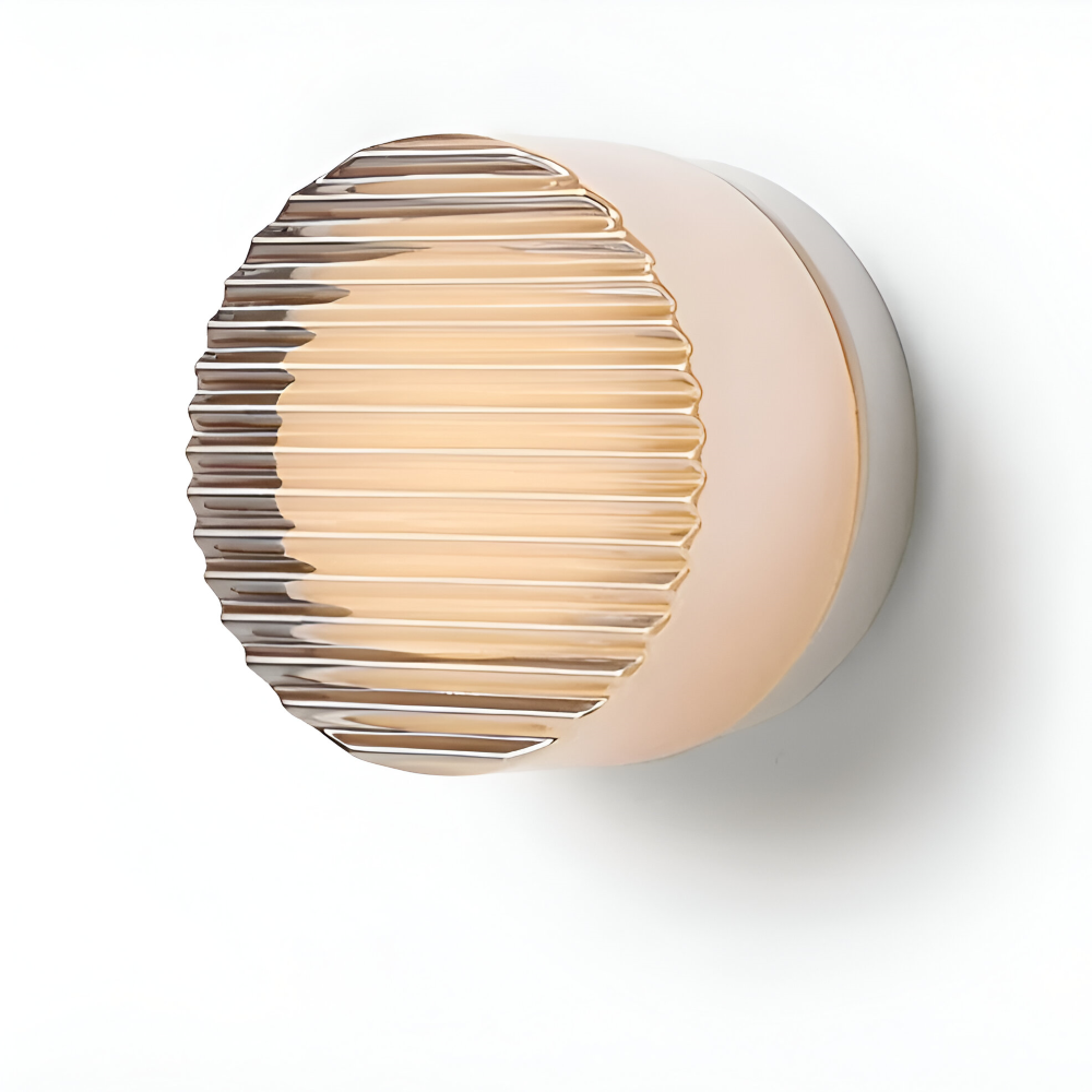 Jelly Gleam Ribbed - Minimalistiska Krispiga Vägglampor - Bärnsten Vit Rund Vägglampa