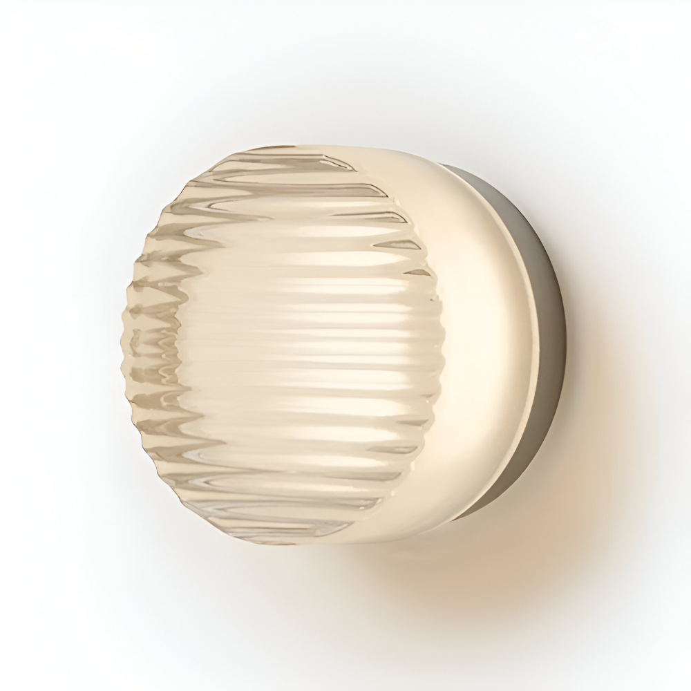 Jelly Gleam Ribbed - Minimalistiska Krispiga Vägglampor - Bärnsten Vit Rund Vägglampa