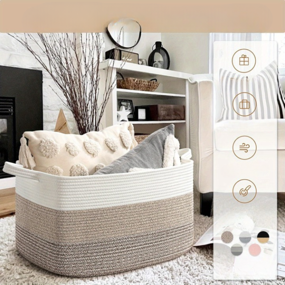 Stor Förvaringskorg 55L – Fällbar Tvättkorg & Leksakslåda – 48x34x28cm, Tvättbar