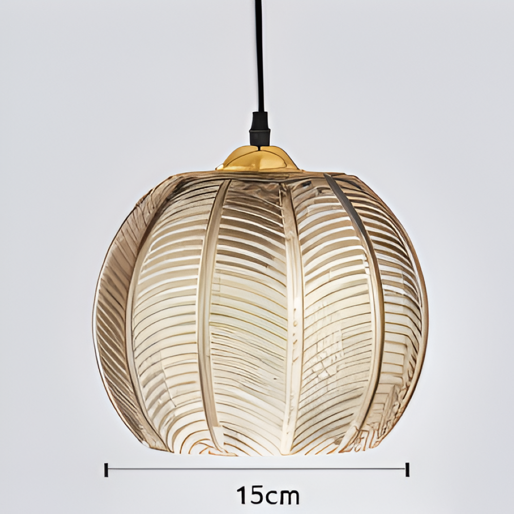 LeafyRib Pendellampa - Retro Modern Ribbad Glas Hänglampa