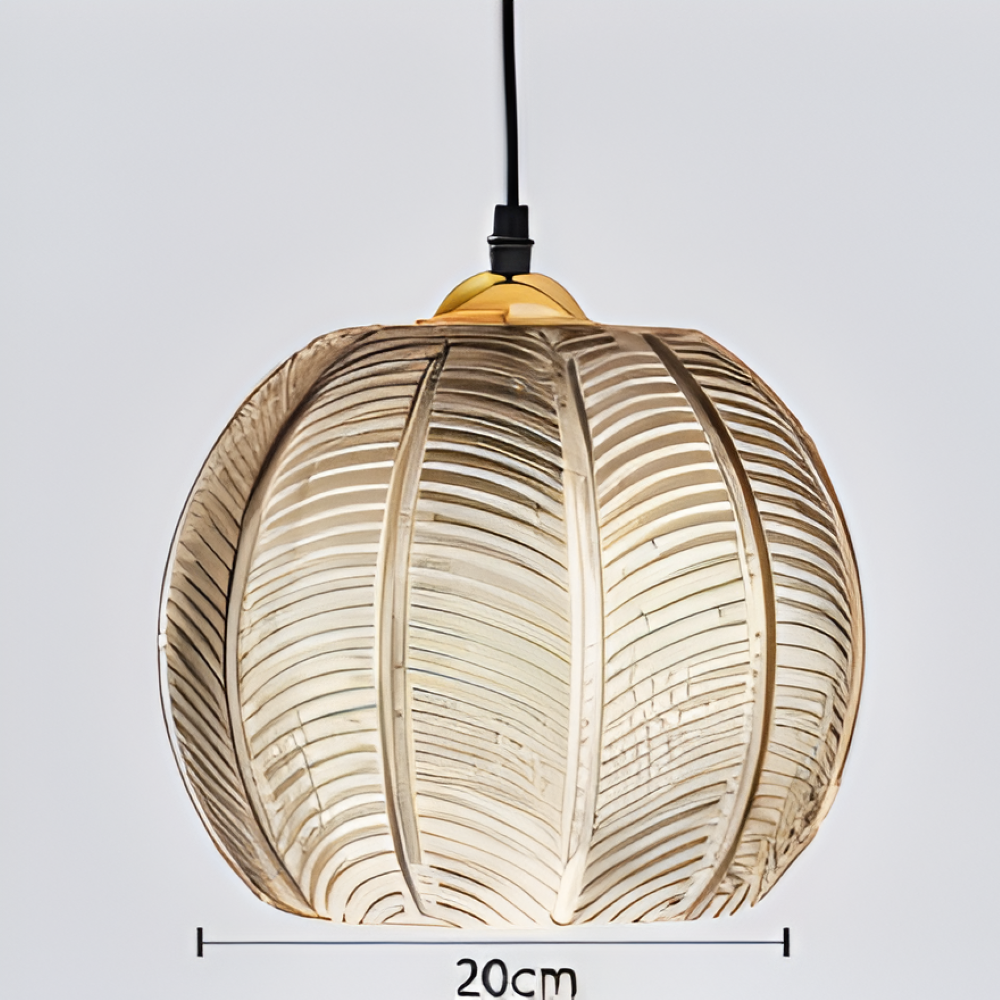 LeafyRib Pendellampa - Retro Modern Ribbad Glas Hänglampa